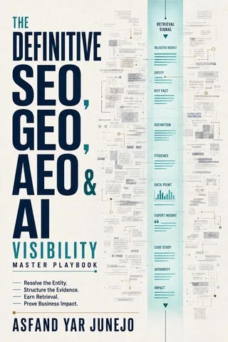 Cover of The Definitive SEO, GEO, AEO and AI Visibility Master Playbook by Asfand Yar Junejo